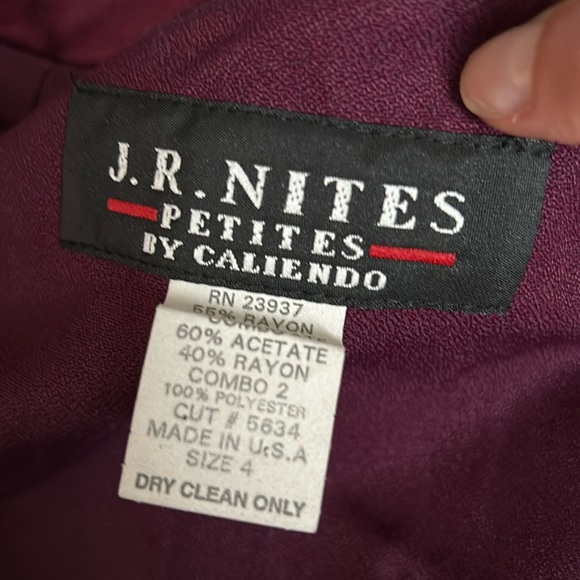 Vintage J.R Nites by Caliendo Women’s Purple Evening Jacket Sheer Sleeves - Picture 3 of 7